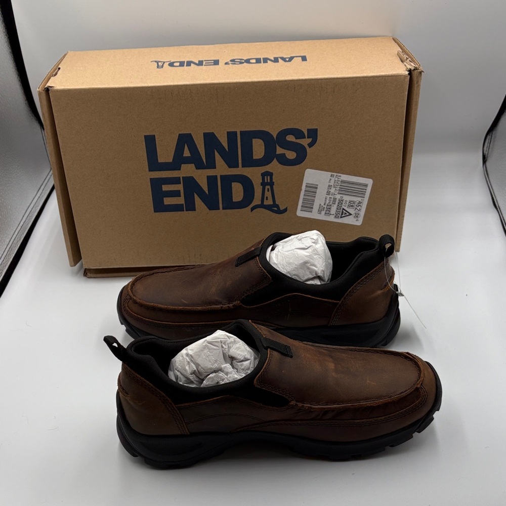 Lands' End Men's Dark Brown Slip-On Loafers